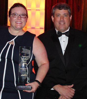 Senior Recruiter, Jana Venable receiving Professional Services Growth Award 2016