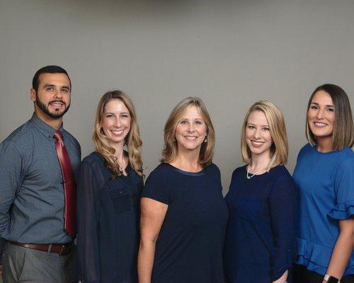 Left to Right: Matthew, HIS Samantha, Office Manager Dr. Michanne, Audiologist Alexa, HIS Madison, HIS Trainee