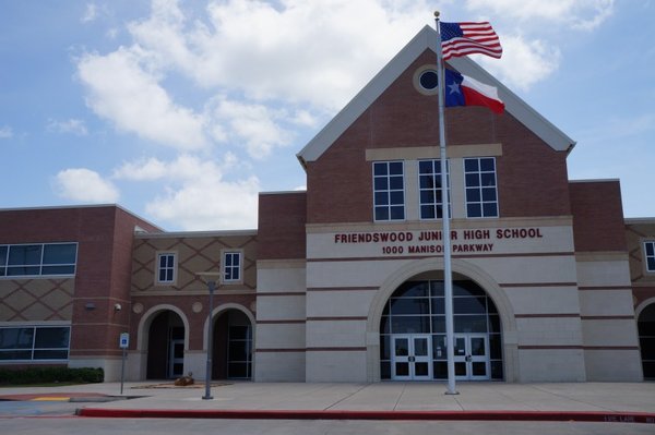 this is the front of the school where kids gather around the flags and pray for Prayer around the pole