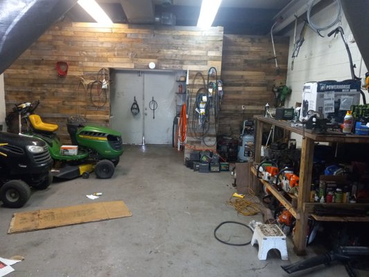 Inside our workshop. Always have projects in and out. Serviced and repaired!