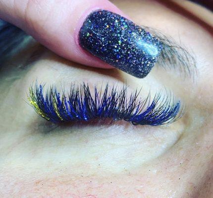 Colored eyelash extensions