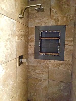 Shower with Custom Built-In Niche.