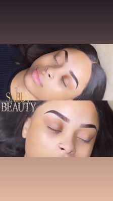 Ombré brows machine shading lasts 1-3yrs