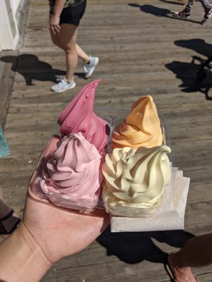 Dole whip flight! Pineapple, Cherry, Strawberry and Orange