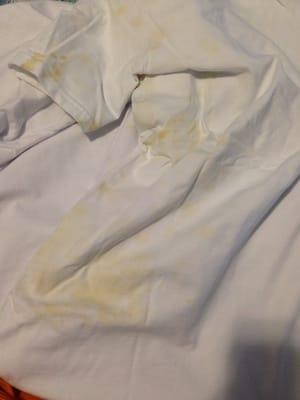 Stains in shirt after using sunrise laundromat 116th st. Nightmare!!!!!!