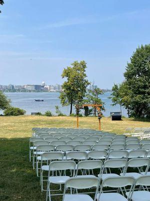 Chairs for recent wedding at Olin Park