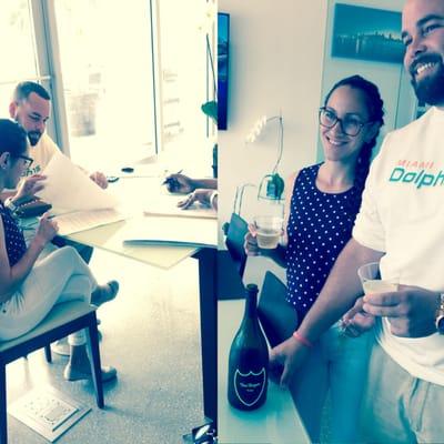 Never a Dull Day in the Julie?s Realty Office! Celebrating our clients purchase of their first home with some Dom Prignon!  ...