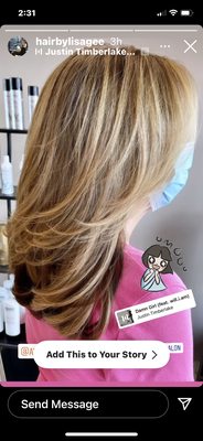 Beautiful color and haircut by stylist Lisa