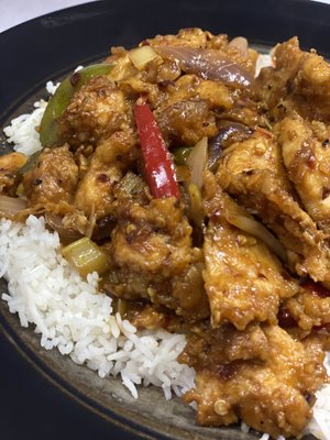 Spicy Chicken over Rice $7.99