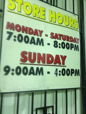 Store hours