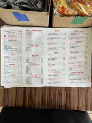 Menu side 2