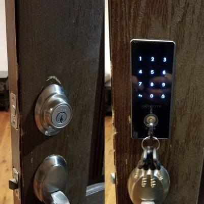 Easy Access Electronic Deadbolt for a new Airbnb customer.