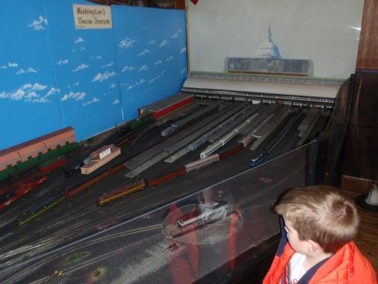 The third floor has the largest model railroad layout.  It starts here in Washington DC...