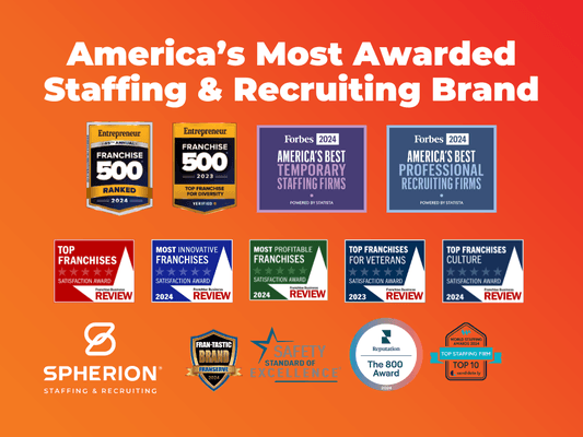 We're the most-awarded staffing company in America. We care about having a professional, welcoming environment where all people can thrive.