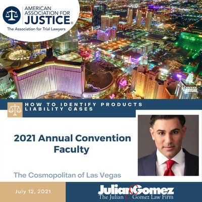 We are honored to be part of the American Association for Justice's faculty at their 2021 Annual Convention