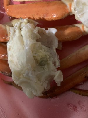 Crab legs with mold on the inside