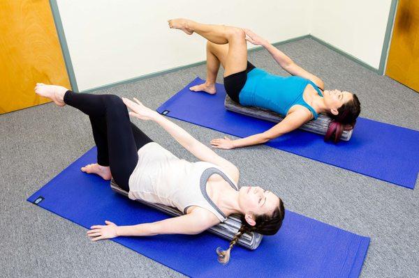 The foam roller is a great balance challenge!