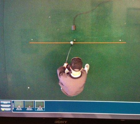 Camera view from top for golf swing