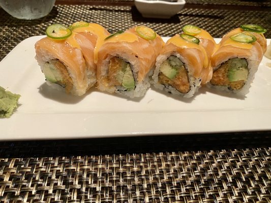 Excellent salmon lovers roll