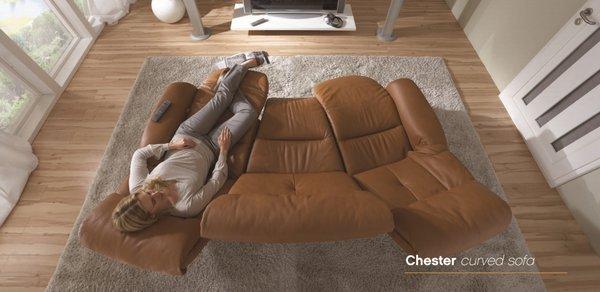 Chester by Himolla curved sofa