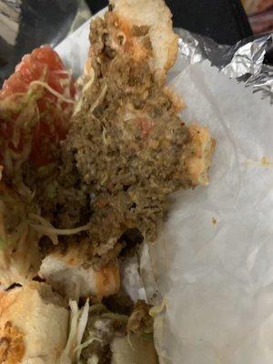 Beef chimi- with ground beef and no seasoning