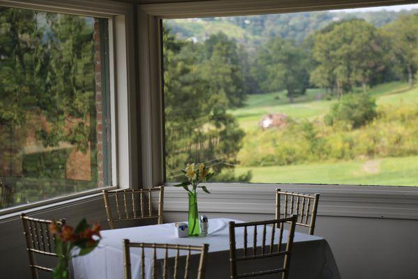 The private dining and party room has great views.