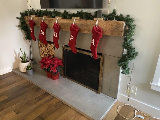 Concrete panel fireplace