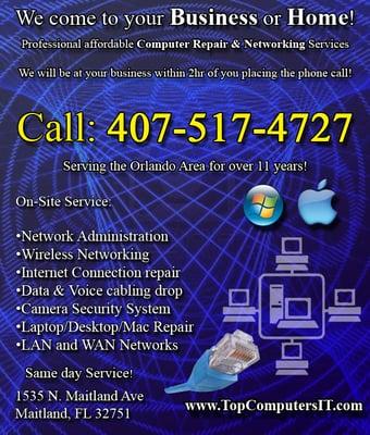 Top Computers Onsite Networks Support Services!