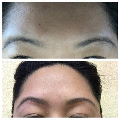 Before microblading I prepped my eyebrows to grow to a better shape...