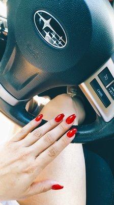 Big Red Apple - Shortened Coffin Nails