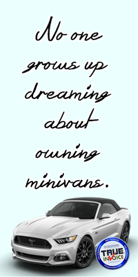 LOVE this HA HA! Yes! Who grows up dreaming about minivans :)