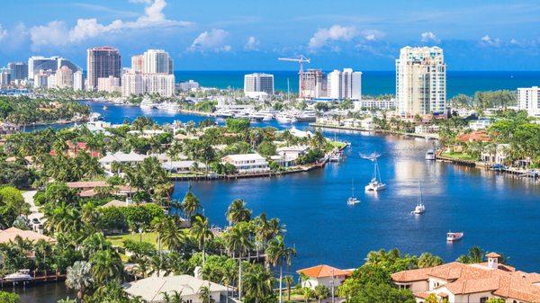 Fort Lauderdale's Intracoastal Waterway at the mouth of the New River