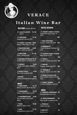 Wine menu