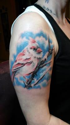 Albino cardinal tattoo