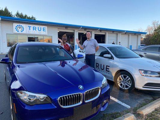 Happy customers are our business! BMW 535i in for service and repair here in Suwanee GA