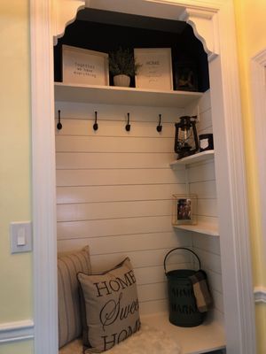 closet turned mudroom