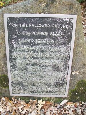 Grave marker hidden in a small clearing for soldiers killed in the Blackhawk War.