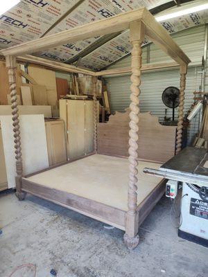 Walnut twist bed frame