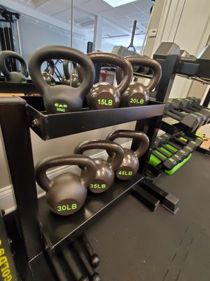 Kettlebells up to 45lbs