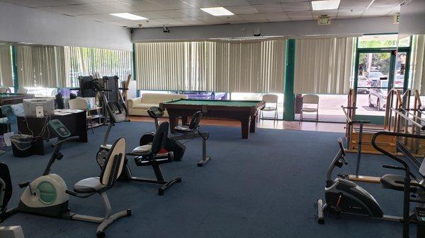 Pool Table and Exercise Equipment