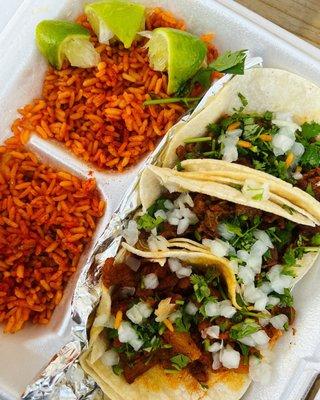 Tacos and fried rice