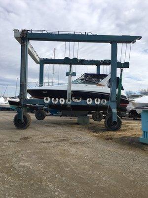 Had to move some other boats around in order to get to ours. Heading to the ramp for sea trial. They were ready when we were ready.