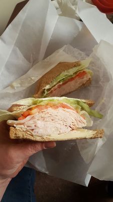 Turkey sandwich is out of this world.