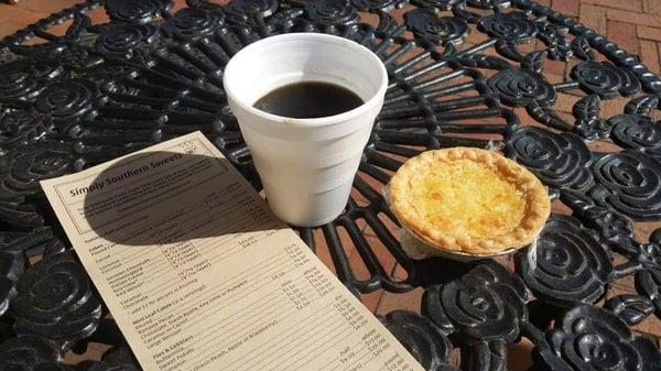 New printed menus, complimentary coffee with purchase, and a mini Pineapple-Coconut pie.