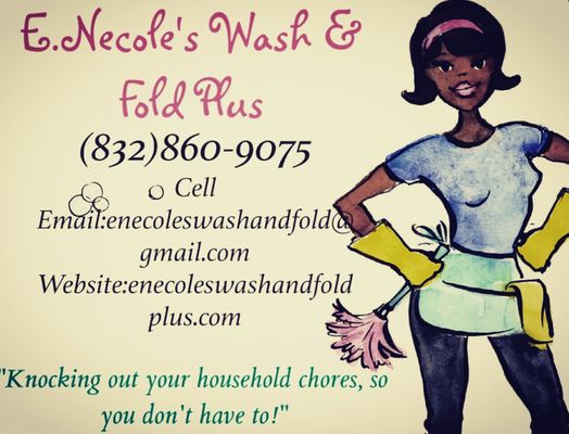 ENecole's Wash & Fold + "Knocking out your household chores, so you don't have to..."