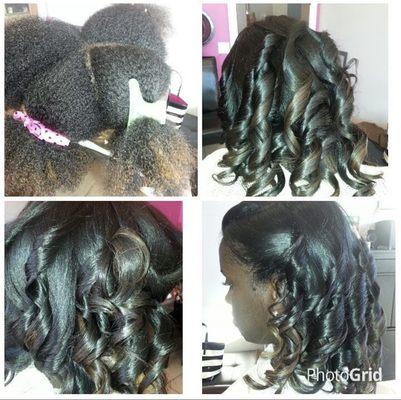 Silk press on natural hair