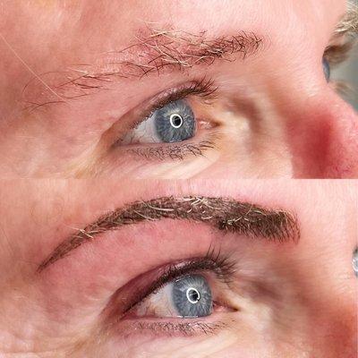 Beautiful new micro shades brows and upper eyelash enhancement