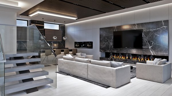 Interior design for a modern house in Hollywood