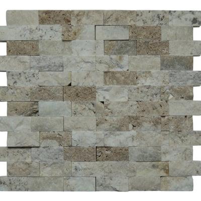 1x2 Split Face Mosaic Misto Onyx Tile Collection