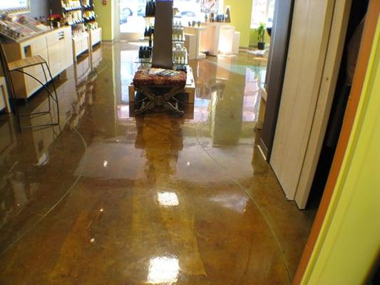 Retail Acid Stain Floor with Polyaspartic